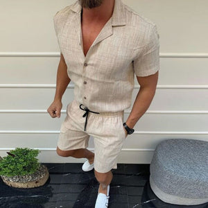 Shawbest-Men Summer Linen Breathable Sets