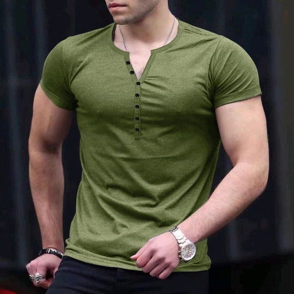 Shawbest-Men's Comfortable Button T-Shirt