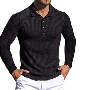 Shawbest-Men Knit Slim Polo Shirt