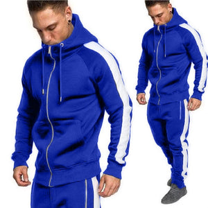 Shawbest-New Men Hoodies Zipper Sportwear Sets