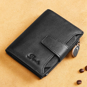 Shawbest-Genuine Leather Mens Multiple Card Slots Wallet