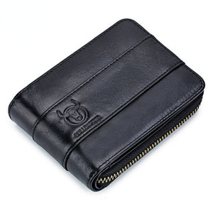 Shawbest-Genuine Cow Leather Multi Card Holder Men Wallet