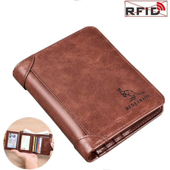 Shawbest-Anti Theft 3 Fold Genuine Leather Wallet