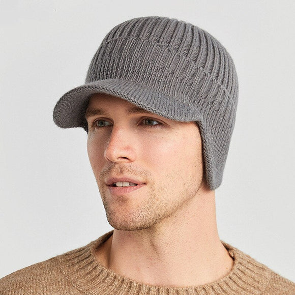 Shawbest-Men Ear Beanie Winter Knitted Hat