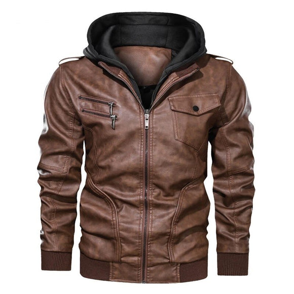 Men's Motorcycle Casual Leather Jacket