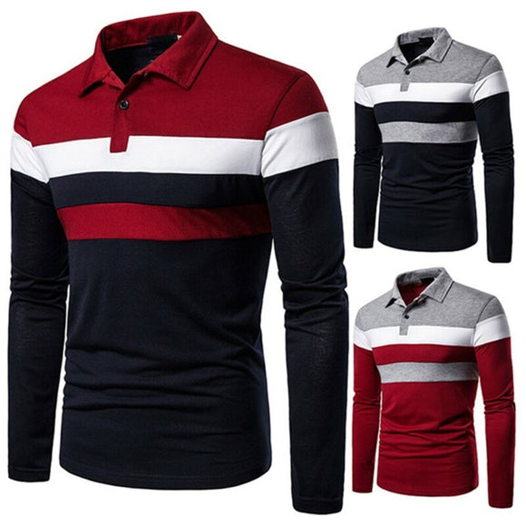 Shawbest-Mens Casual Striped Long Sleeve Shirt