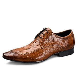Shawbest-Mens Formal Genuine Leather Oxford Shoes