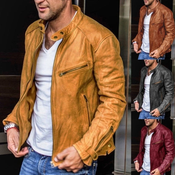 Shawbest-Fashion Mens Suede Leather Jackets