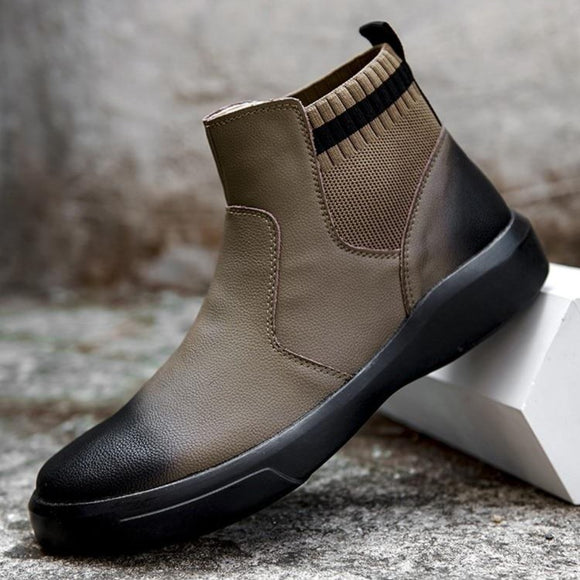 Shawbest-New Men Warm Leather Ankle Boots