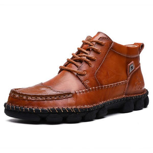 Shawbest-New Men's Leather Lace-up Ankle Boots