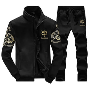Shawbest-New Men Letter Print Causal Tracksuits