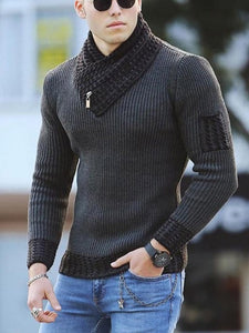 Shawbest-Men's Casual Slim Fit Knitted Pullover