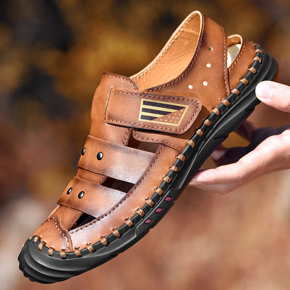 Shawbest-New Genuine Leather Men Sandals