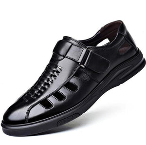 Shawbest-New Genuine Leather Men Busines Sandals