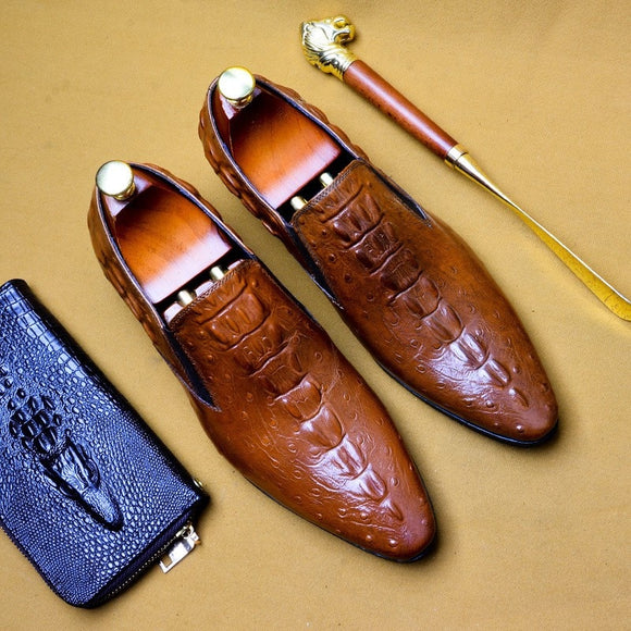 Shawbest-New Handmade Italy Fashion Crocodile Shoes