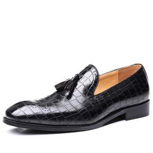 Shawbest-Mens Classic Alligator Leather Tassel Loafers