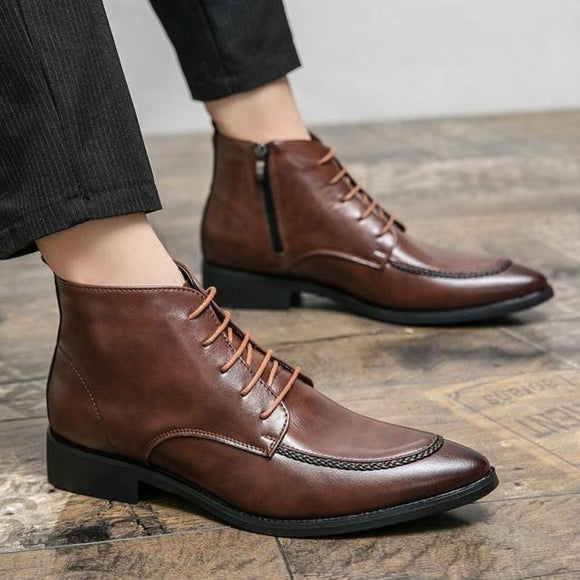 Shawbest-New Man Fashion Leather Ankle Boots