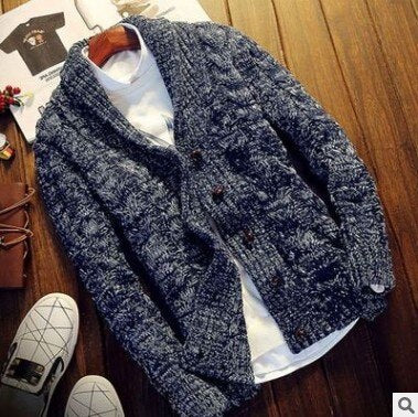 Shawbest-New Men Cardigan Sweater Coat
