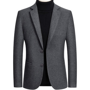 Shawbest-Men Fashion Woolen Blazer  Coats