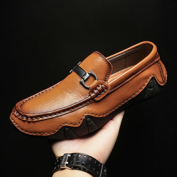 Shawbest-New Men Genuine Leather Loafers