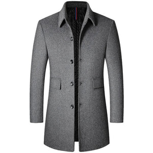 Shawbest-Men's Thickening Classic Woolen Jacket Coats