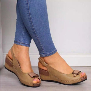 Shawbest-New Woman Retro Wedges Sandals