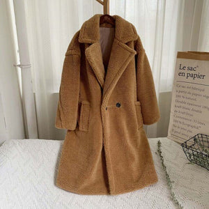 Shawbest-Women Winter Long Teddy Bear Jacket Coat