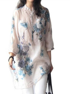 Shawbest-Women Casual Floral Printing Blouse