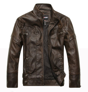 Shawbest-Men Real Leather Motorcycle Jacket Coats