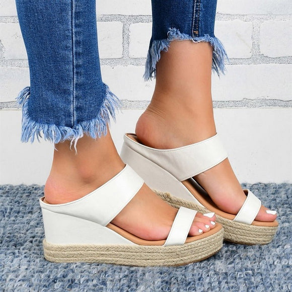 Shawbest-Women Summer Solid Platform Sandals