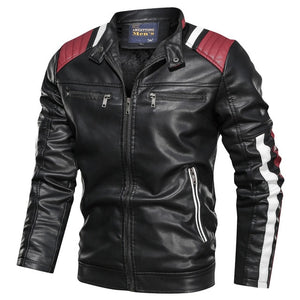 Men's Fashion Warm Bomber Leather Jacket