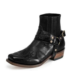 Shawbest-PU Leather Men's Riding Western Boots
