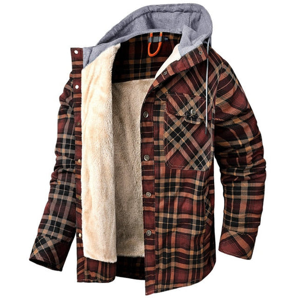 Shawbest-Winter Hooded Fleece Shirt Coat