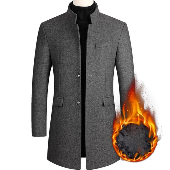 Shawbest-Men Winter Fashion Woolen Jacket Coat