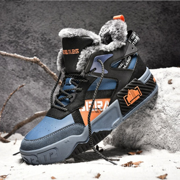 Shawbest-Winter New Men's High-Top Lace-Up Snow Boots