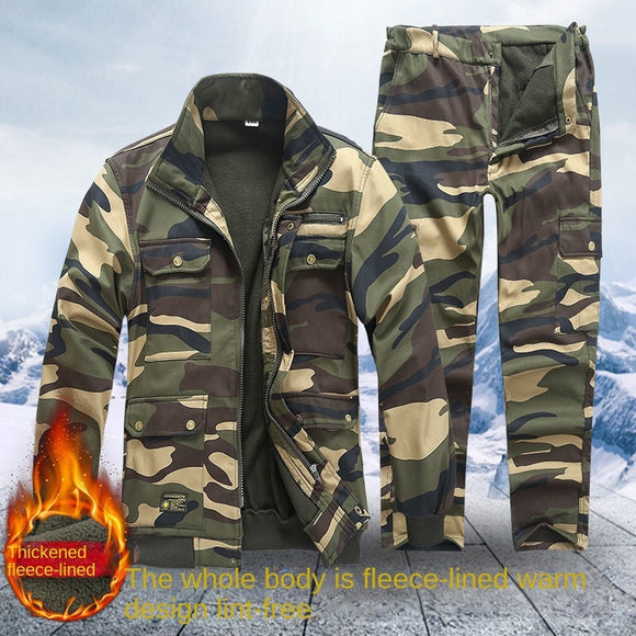 Shawbest-Men's Thick Warm Camouflage Suit