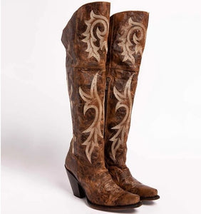 Shawbest-Women's Fashion Knee High Western Boots